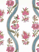 Ribbon Floral Raspberry and Teal Fabric WTG-260419 by Thibaut Fabrics for sale at Wallpapers To Go