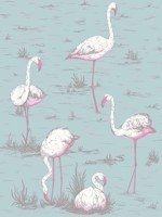 Flamingos Pale Blue Wallpaper WTG-260844 by Cole and Son Wallpaper for sale at Wallpapers To Go