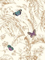 Papillon Gold Wallpaper WTG-261576 by York Wallpaper for sale at Wallpapers To Go