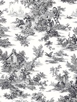 Campagne Toile Black and White Wallpaper WTG-261577 by York Wallpaper for sale at Wallpapers To Go