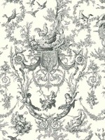 Old World Toile Black and White Wallpaper WTG-261579 by York Wallpaper for sale at Wallpapers To Go
