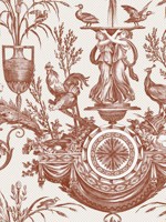 Avian Fountain Toile Brick Wallpaper WTG-261590 by York Wallpaper for sale at Wallpapers To Go