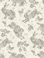 Bunny Hop Pewter Peel and Stick Wallpaper WTG-263290 by Surface Style Wallpaper for sale at Wallpapers To Go