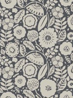 Camille Blossom Charcoal Wallpaper WTG-264078 by York Designer Series Wallpaper for sale at Wallpapers To Go