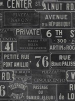 Vintage Signs Anthracite Black and White Wallpaper WTG-264515 by Mind the Gap Wallpaper for sale at Wallpapers To Go