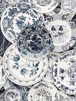 Delftware Vintage Blue White Wallpaper WTG-264901 by Mind the Gap Wallpaper for sale at Wallpapers To Go