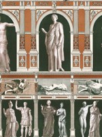 Statues Antique Khaki Black Orange Wallpaper WTG-264993 by Mind the Gap Wallpaper for sale at Wallpapers To Go