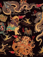 Dragons Of Tibet Red Gold Black Wallpaper WTG-264996 by Mind the Gap Wallpaper for sale at Wallpapers To Go
