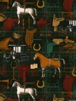 The Jockey Multicolour Green Anthracite Brown Red Wallpaper WTG-265130 by Mind the Gap Wallpaper for sale at Wallpapers To Go