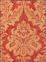 Argentina Damask Metallic Gold on Red Wallpaper T6872 by Thibaut Wallpaper for sale at Wallpapers To Go