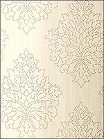 Beaded Damask Alabaster Wallpaper 5005660 by Schumacher Wallpaper for sale at Wallpapers To Go