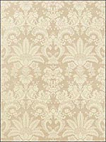 West Indies Damask Cream on Beige Grasscloth Wallpaper T3632 by Thibaut Wallpaper for sale at Wallpapers To Go
