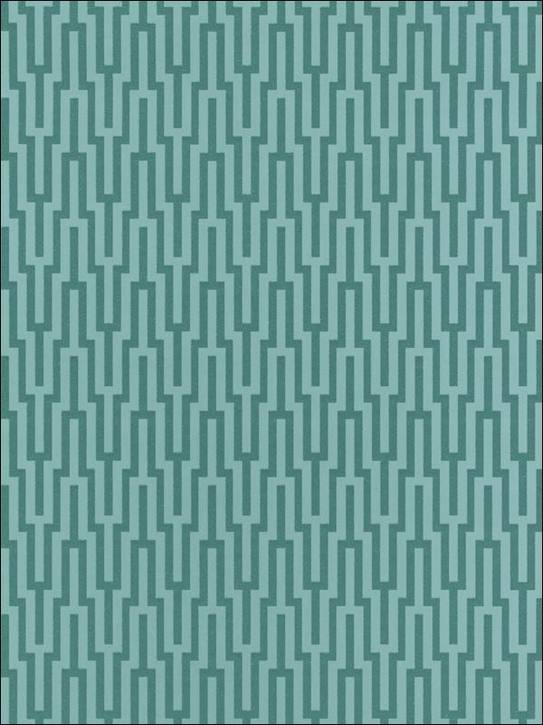 Metropolitan Fret Turquoise Wallpaper 5005894 by Schumacher Wallpaper for sale at Wallpapers To Go