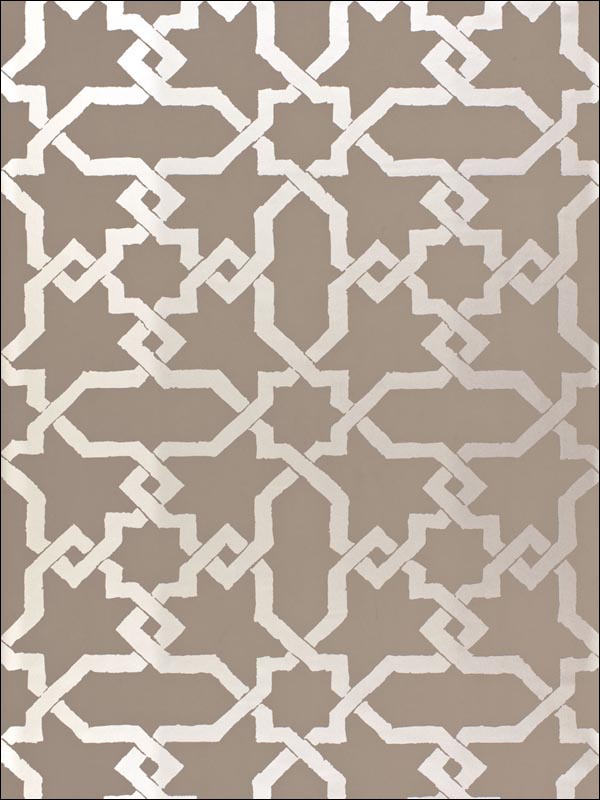 Cordoba Taupe Silver Wallpaper 5005922 by Schumacher Wallpaper for sale at Wallpapers To Go