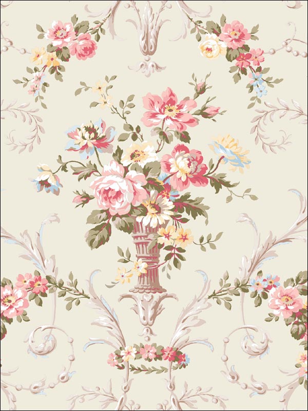 Damask Floral Wallpaper CA80104 by Seabrook Wallpaper for sale at Wallpapers To Go