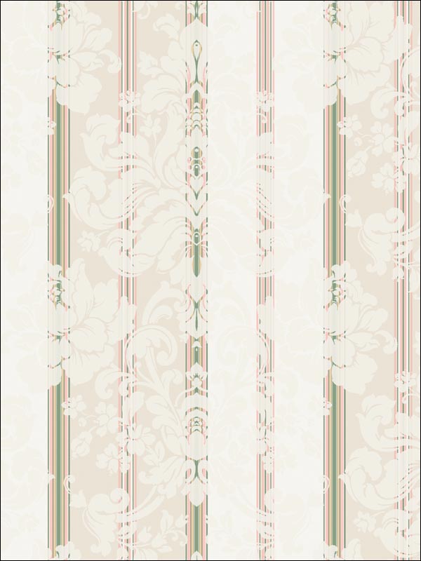 Damask Floral Stripes Wallpaper CA80510 by Seabrook Wallpaper for sale at Wallpapers To Go