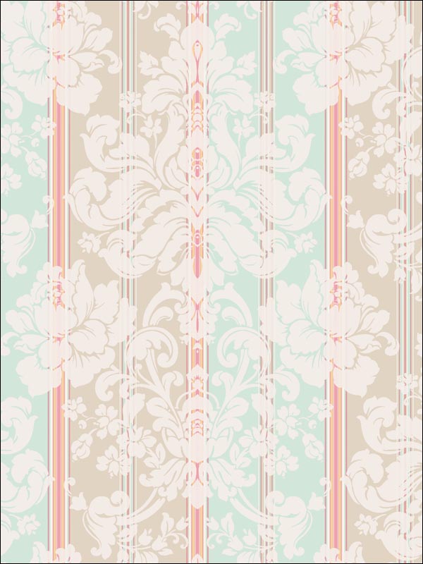 Damask Floral Stripes Wallpaper CA80512 by Seabrook Wallpaper for sale at Wallpapers To Go