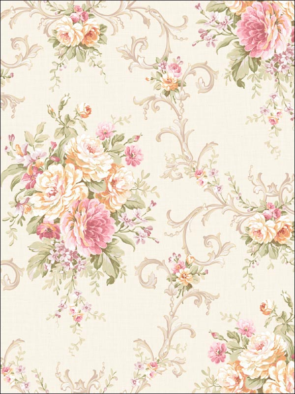 Floral Leaf Scroll Wallpaper CA81401 by Seabrook Wallpaper for sale at Wallpapers To Go