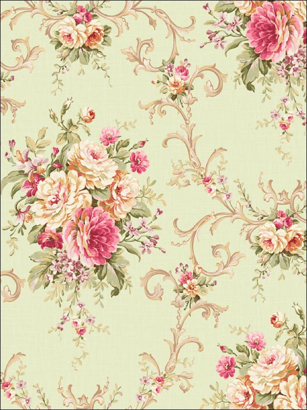 Floral Leaf Scroll Wallpaper CA81414 by Seabrook Wallpaper for sale at Wallpapers To Go