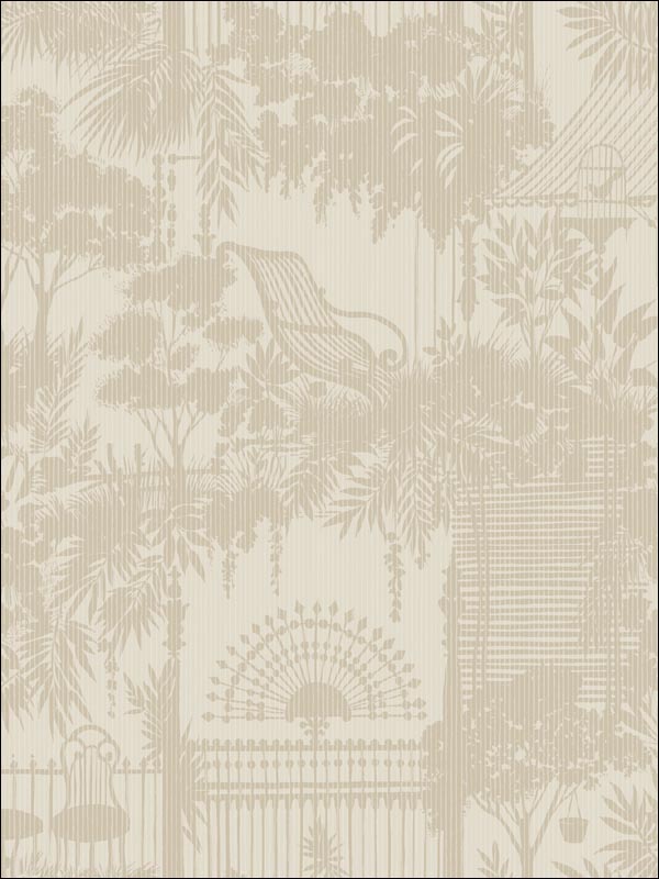 Garden Palm Leaves Wrought Iron Wallpaper CA81906 by Seabrook Wallpaper for sale at Wallpapers To Go