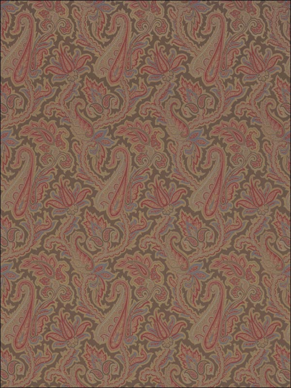 Winchester Paisley Chestnut Wallpaper T1019 by Thibaut Wallpaper for sale at Wallpapers To Go