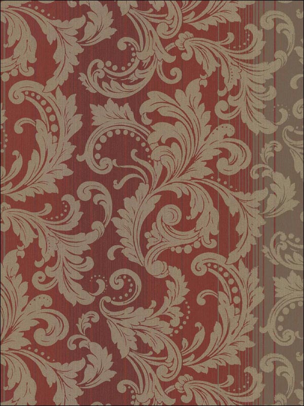 Leaf Scroll Stripes Wallpaper CS41701 by Seabrook Platinum Series Wallpaper for sale at Wallpapers To Go