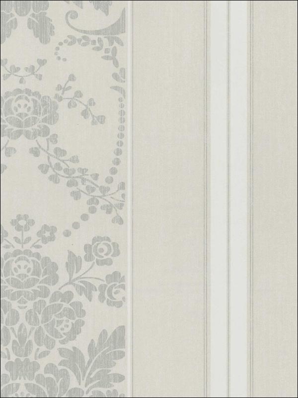 Floral Damask Stripes Wallpaper CS42007 by Seabrook Platinum Series Wallpaper for sale at Wallpapers To Go