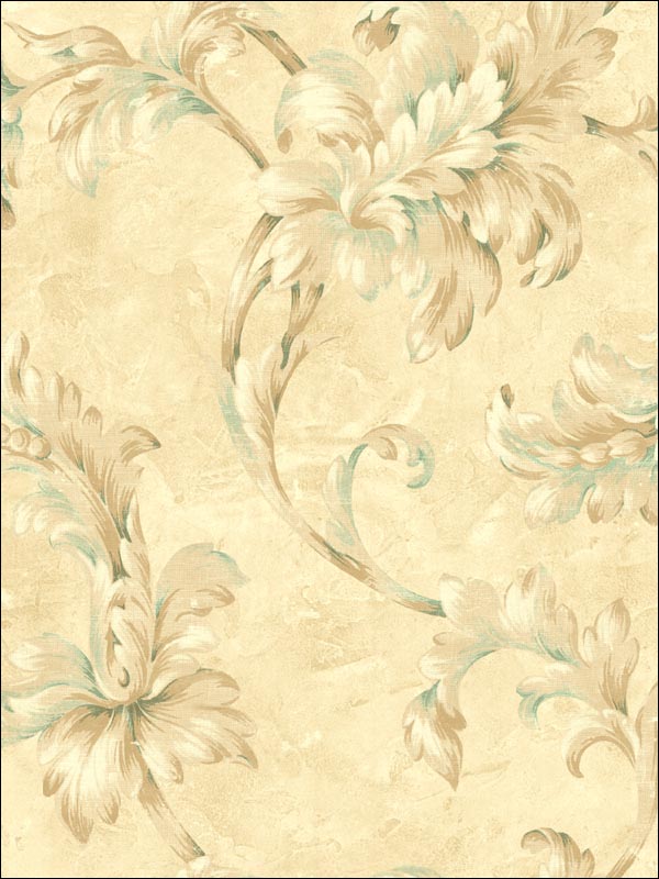 Leaf Scroll Wallpaper SE50212 by Seabrook Wallpaper for sale at Wallpapers To Go