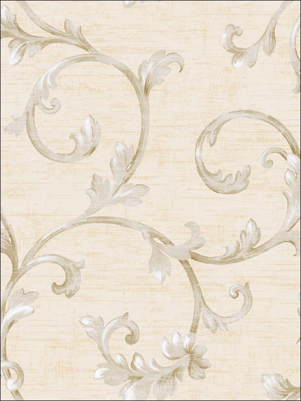 Leaf Scroll Wallpaper SE50600 by Seabrook Wallpaper for sale at Wallpapers To Go