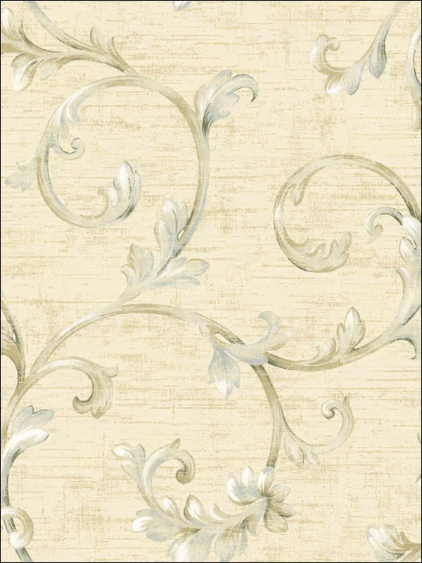 Leaf Scroll Wallpaper SE50602 by Seabrook Wallpaper for sale at Wallpapers To Go