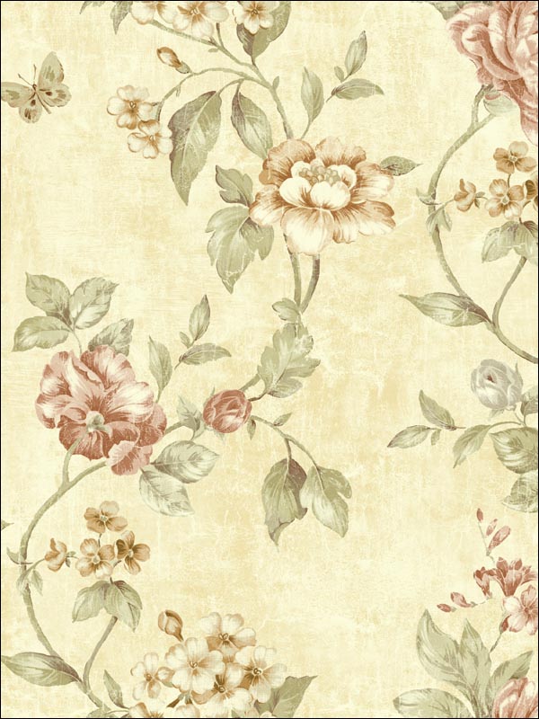Floral Trail Roses Wallpaper SE51704 by Seabrook Wallpaper for sale at Wallpapers To Go
