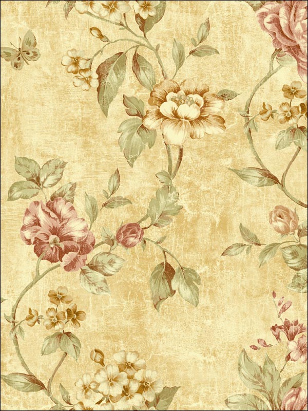 Floral Trail Roses Wallpaper SE51705 by Seabrook Wallpaper for sale at Wallpapers To Go