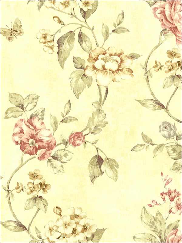 Floral Trail Roses Wallpaper SE51709 by Seabrook Wallpaper for sale at Wallpapers To Go