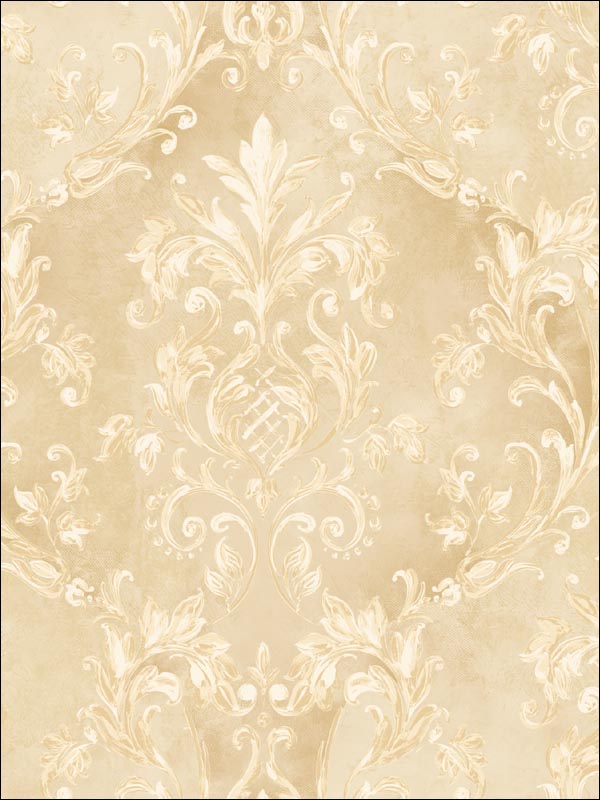Leaf Scroll Damask Wallpaper DS20503 by Seabrook Wallpaper for sale at Wallpapers To Go