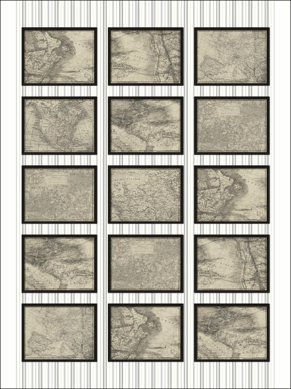 Frames Maps Mural TH33500M by Pelican Prints Wallpaper for sale at Wallpapers To Go