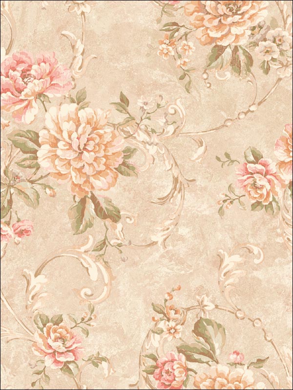 Floral Wallpaper SA50207 by Seabrook Wallpaper for sale at Wallpapers To Go