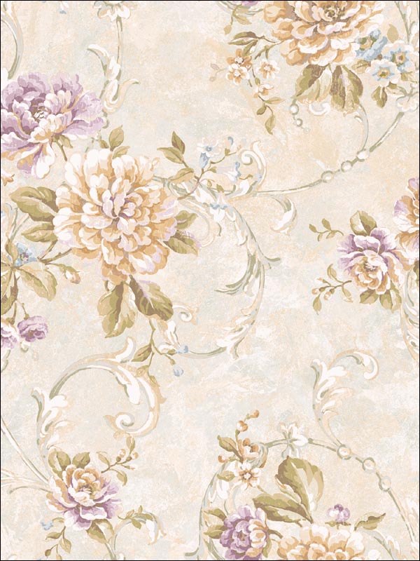 Floral Wallpaper SA50209 by Seabrook Wallpaper for sale at Wallpapers To Go