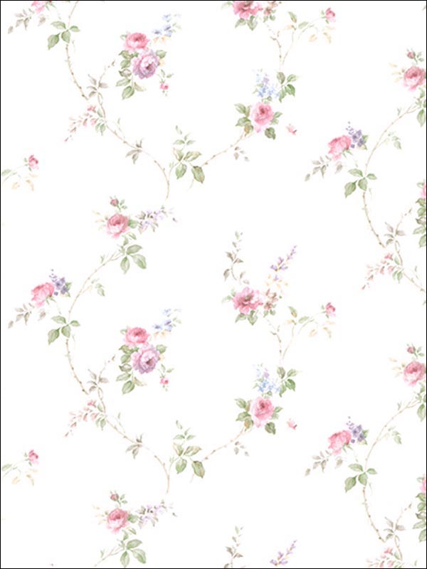 Floral Trail Wallpaper PR33811 by Norwall Wallpaper for sale at Wallpapers To Go