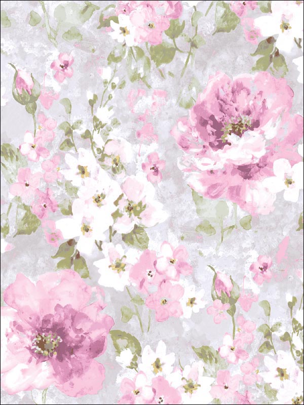 Floral Wallpaper IM40509 by Seabrook Wallpaper for sale at Wallpapers To Go