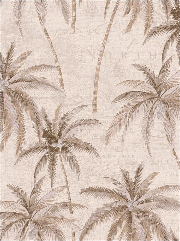 Maps Palm Trees Wallpaper TR20008 by Seabrook Wallpaper for sale at Wallpapers To Go