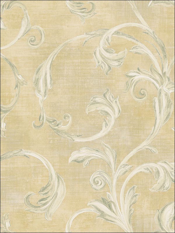 wallpaper sample for Seabrook TR20702 Leaf Scroll Wallpaper
