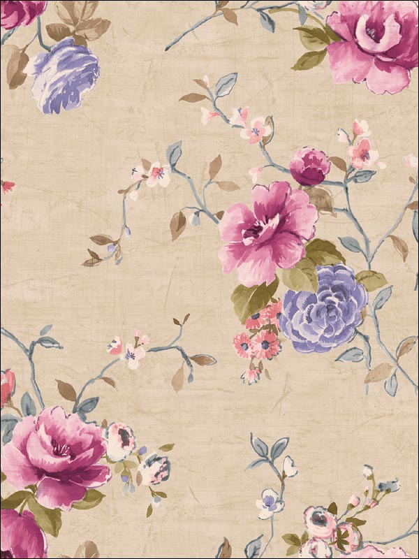 Floral Wallpaper FF51204 by Seabrook Wallpaper for sale at Wallpapers To Go