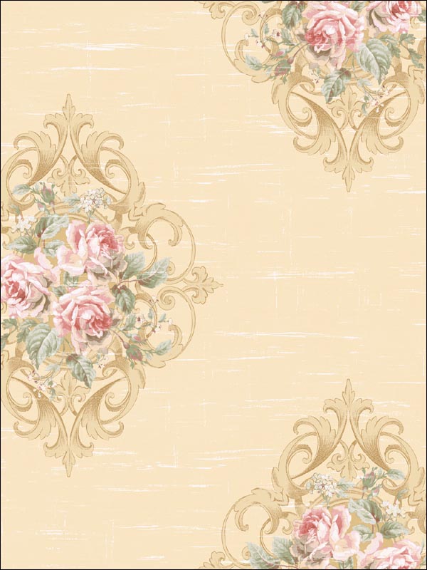 Floral Medallion Wallpaper CL61401 by Seabrook Wallpaper for sale at Wallpapers To Go
