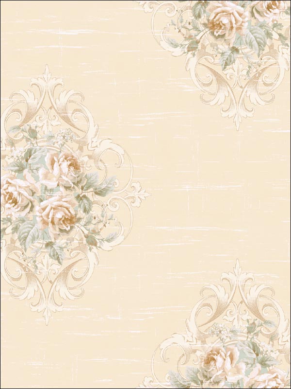 Floral Medallion Wallpaper CL61408 by Seabrook Wallpaper for sale at Wallpapers To Go
