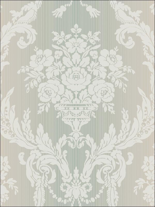 Damask Floral Stria Wallpaper CO81402 by Seabrook Wallpaper for sale at Wallpapers To Go