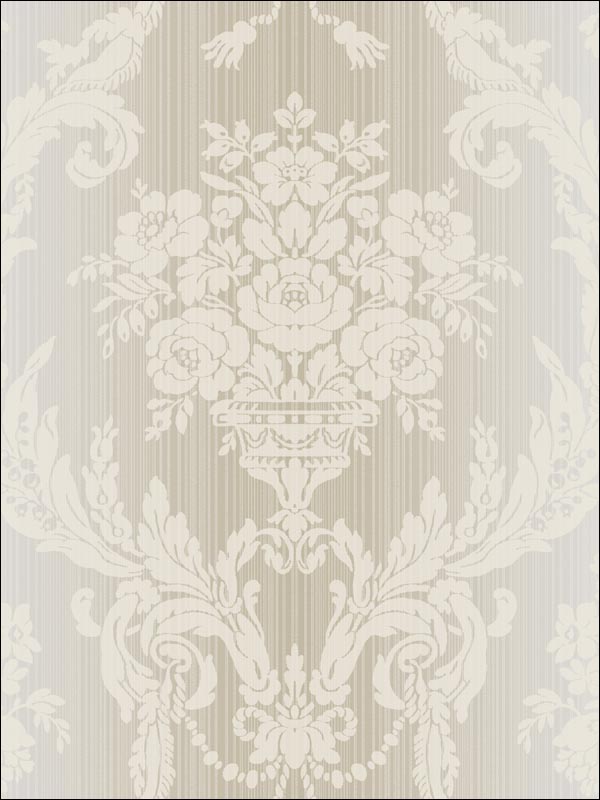 Damask Floral Stria Wallpaper CO81407 by Seabrook Wallpaper for sale at Wallpapers To Go