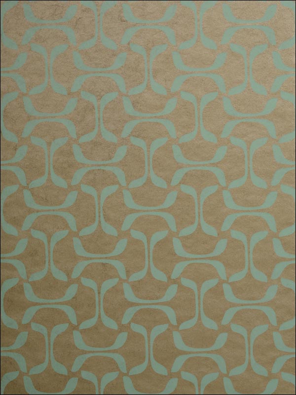 Saroka Aqua on Metallic Pewter Wallpaper T35104 by Thibaut Wallpaper for sale at Wallpapers To Go