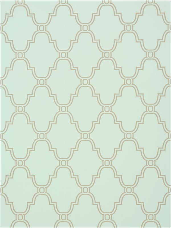 Stanbury Trellis Linen on Aqua Wallpaper T35120 by Thibaut Wallpaper for sale at Wallpapers To Go