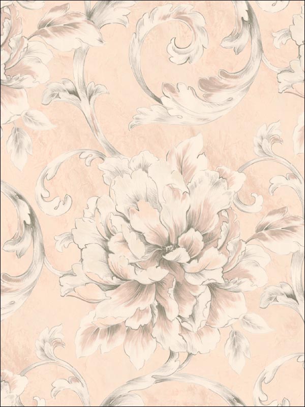 Floral Leaf Scroll Wallpaper LE20601 by Seabrook Wallpaper for sale at Wallpapers To Go