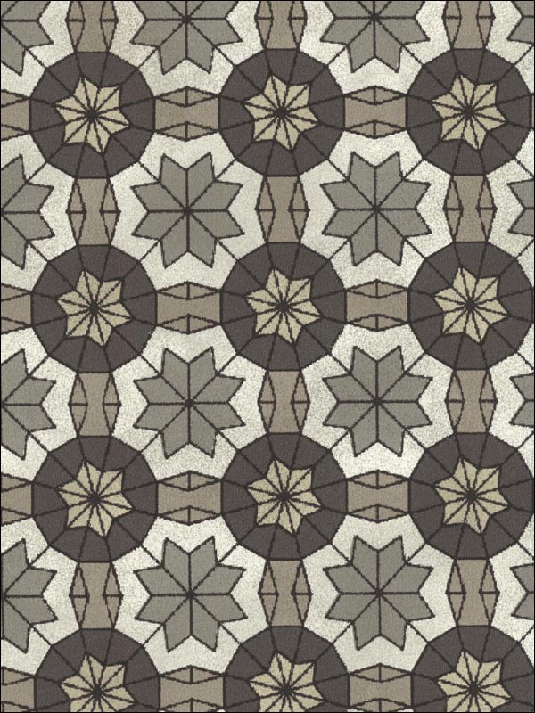 Marqueterie Pewter Mosaic Geometric Wallpaper 341773 by Kenneth James Wallpaper for sale at Wallpapers To Go